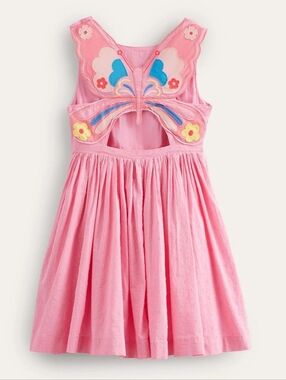 Mini Boden Butterfly Crossback Dress, Girls 7-8